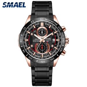 Luxo Relogio Masculino New Sport Men Relógios Top Marca Full Steel Business Stopwatch Relógio Quartzo SL-9064 Waterproof Watch Men Q0524