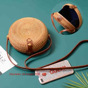 HBP Non-Brand Mini rattan with slanting cross Bunsen basket and art hand woven leather buckle bag 1 sport.0018