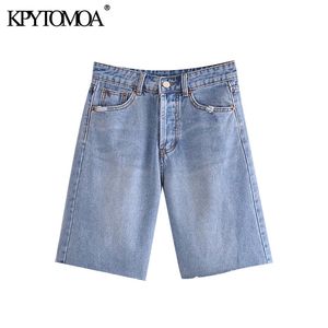 Kobiety elegancka moda żebrowana tassel Denim Bermuda Spodenki średniej Rise Button-Foretki Krótkie Dżinsy Mujer 210420