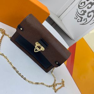 HIGH QUALITY handbags woman chain shoulder bag classic leather two-tone crossbody bag fashion designers purse with box