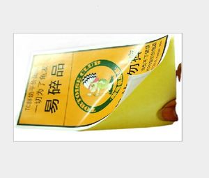 2021 glossy art paper laminated material adhesive sticker CMYK printing colors waterproof packaging label please provide design or logo