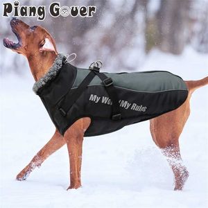 Grande roupas para animais de estimação inverno casaco de algodão quente casaco de casaco para médio buldog francês Big Bulldog colete 211027