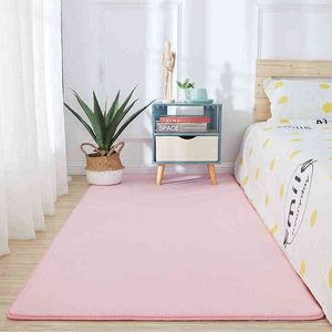 Solid Color Coral Velvet Carpet Max 200x300cm Alfombra for Sofa Cushion Bed Room Kids Non-slip Entrance Mat Home Floor Rugs