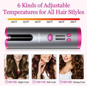 Wholesale wireless usb auto curler resale online - Professional Goods Automatic Hair Curler Wireless Temperature Display Curling Iron Wand Roller USB Charging Auto Curlers Styler Tools