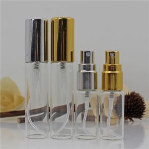 MINI 5ML 10ml metal Aluminum Empty Glass Perfume Refillable Bottle Spray Atomizers Bottles