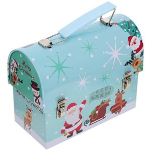 Brocada de presente Caixa de embalagem de Natal 1PC Candy de armazenamento de natal