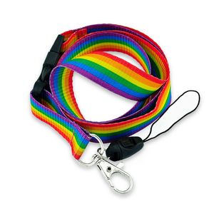 Rainbow Stripes Lanyard Neck Strap Rope Mobile Cell Phone ID Card Badge Holder With Keychain Keyring Anti-lost 12pcs Designer