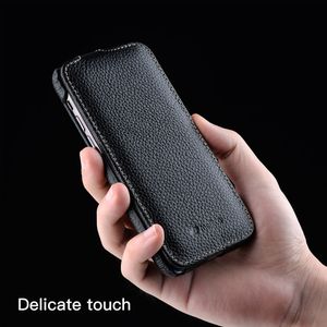 Genuine Leather Flip Phone Case For iPhone 12 Pro Max mini 11 X Xr Xs Max 7 8 SE Business Luxury Real Cow Cases Bag Cover