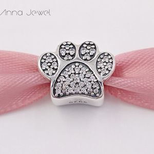 DIY Charms Koraliki dla Jasmine Zestawy Biżuterii Making Footprint Paw Pandora 925 Sterling Silver Crystal Diamond Bransoletka Kobiety Mężczyźni Bangle Naszyjnik Wisiorek 791714 KZ