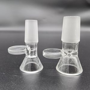 Herb Dry Glass Bowl 14mm 18mm Male Hookahs Accessories With Circular Handle Feel Smooth Tobacco Bowls For Water Bongs Funnel Rig Smoking Tool