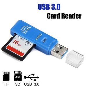 Adattatore per lettore di schede Mini Micro SD/SDXC/TF Superspeed da 5 Gbps USB 3.0 Mini lettore di schede portatile blu