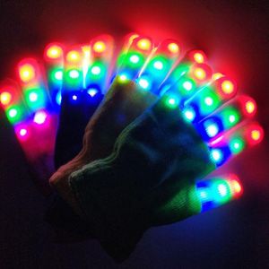 Party Decoration Glowing Gloves LED Halloween Children Outdoor Flash Fingertip Lighting Light Luminous Single GloveParty