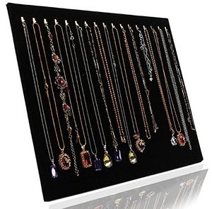 Black Velvet 17 Hook Necklace Jewelry Tray Display Organizer