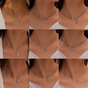 Pendant Necklaces Super Fairy Butterfly Clavicle Chain Fashion Temperament Star Moon Heart Inlaid Diamond Necklace For Women Girls Party Jew