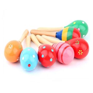 Infant Toddlers Wood Sand Hammer Wooden Maraca Rattles Kids Musical Party Favor Child Baby Shaker Toy Gift Dropship 1054 Y2