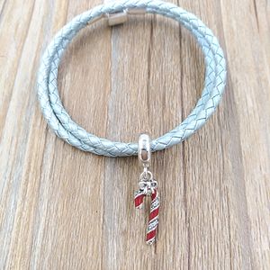 ciondoli per bracciale adatti a gioielli per il corpo Pandora per donne che realizzano collana in argento sterling 925 perline a catena Kit braccialetto scintillante Candy Cane per coppia di Natale 796382EN39