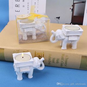 10 pcs resina elefante castiçal titular na venda 2 estilos marfim afortunado elefantes chá luz vela de casamento festa de casamento favor a casa decoração presente de decoração durável castiçal