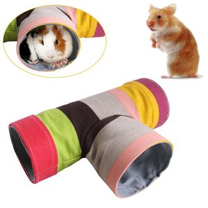 Pequenos suprimentos de animais 2/3 / 4holes Pet Hamster Túnel engraçado brinquedos dobrável esquilo interativo gato jogos produto