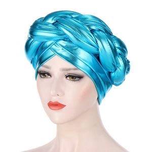 2021 Nya Braid Turbans för kvinnor Twist Braid Headscarf redo att bära arabisk huvud wraps afrikansk kemo huvud wrap
