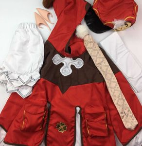 Anime Spiel Genshin Impact Klee Cosplay Kostüm Perücke Schuhe Outfit Halloween Party