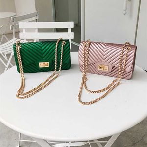 Famoso Marca PVC Messenger Saco Luxo Ombro Quilted Designer Handbags Vintage Feminino Chain Chain Jelly Pack 211028