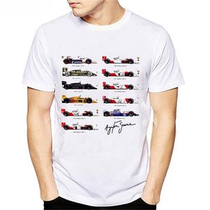 Alla Ayrton Senna Sennacars Men T Shirt Fans Male Cool T shirt Slim Fit White Fitness Casual Topps Tee Homme Camisa