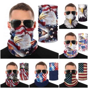 DHL gemisi! Açık Spor Ulusal Kuş Baskı ABD Bayrağı Sihirli Eşarp Koruyucu Maske Moda Bisiklet Kapaklar Binme için Maskeleri