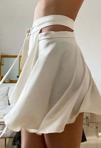 Jeden kawałek wysokiej talii mini sexy satynowa spódnica kobiety lato biały czarny elegancki koronki sprots tenis plisowane Grils spódnice 2021 Y2K TZ30006-BSQ