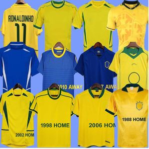 Retro Brasil 2002 2002 2004 1994 2006 1982 1998 1957 Ronaldinhoレトロサッカージャージのロマリオロナウドブラジルズリヴァリオ州Ronaldo de Futebolシャツジャージ