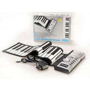 Componenti elettronici Pianoforte 61 tasti Sintetizzatore flessibile Arrotolabile a mano Roll-Up Tastiera morbida USB portatile Pianoforte MIDI Altoparlante integrato