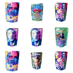 Verpackung Runtz Obama Zipper Pouch 420 Verpackung für trockene Kräuterblüten 3,5 g Mylar-Beutel Tobao Edibles Gummies Geruchssicher Witze Up jllVQt