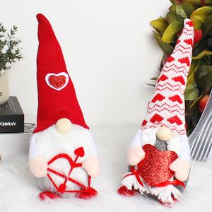 Alla hjärtans dag ansiktslös docka dekor liten prydnad nordisk gnome gammal man dockor för heminredning romantisk valentines dag gåvor