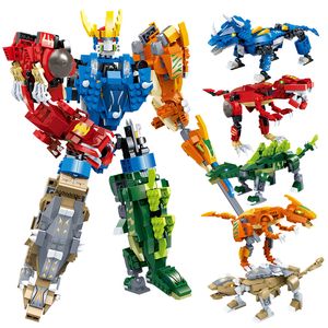 Robot Dinosaur Building Blocks Toy Set Triceratops and T Rex Toy Learning STEM Engineering Bricks Construction for Boys Girls