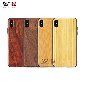 In Stock Phone Cases Shockproof Waterproof For iPhone 7 8 X Xr 11 12 Pormax Xs Cherry Bamboo Wooden TPU Black Cover Shell Case Wholesale Fashion Blank Covers