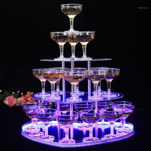 Vinglasögon Champagne Cup -bägge Firande öppningsbar Bröllopstillbehör Tower Cups Förtjockade akryl 22st