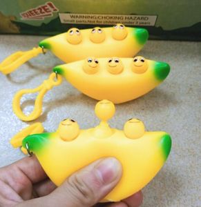 Decompression Fidget Toy of Cute Banana Brelok Pinched Happy Vent Ball Children Squeeze Zabawki Zabawki Zabawki Autyzm u dorosłych, weź go z tobą, ładna dekoracja