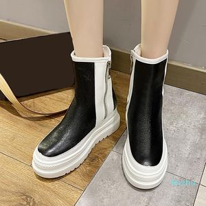 Ботинки хранят теплые хлопчатобумажные ботинки ботас Gotico зима короткие плюшевые снежные женщины 2021 толстая нижняя платформа Bandkle женщина