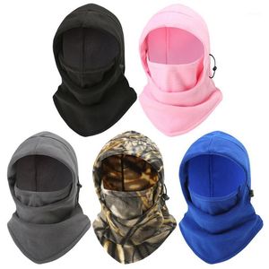 Outdoor Hats Thermal Fleece Balaclava Hat Hooded Neck Warmer Cycling Face Mask Windproof Thickened Skiing Equipment