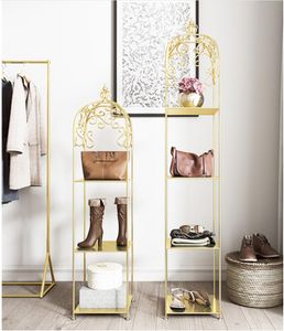 Golden BirdCage Rack Rack Torby Display Stojaki Landing Sypialnia Salon Room Window Shop Multi Storey