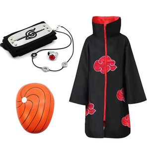 Anime Uchiha Mask Tobi Cosplay Kostym för pojkar Obito Mask Carnival Halloween kostym för barn Vuxen Q0910