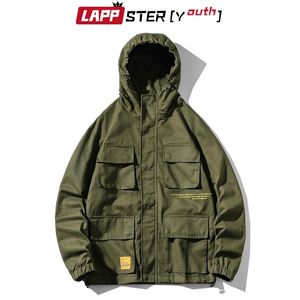 Lappster Men Army Green Cooked грузовые кухонные куртки уличная одежда хип-хоп Windbreaker и пальто мужской осенний хлопок 5xL 210420