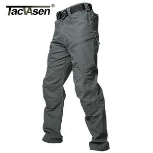 TACVASEN Tactical Cargo Pants Mens Summer Straight Combat Army Military Pants Cotton Many Pockets Stretch Security Trousers Men 210723