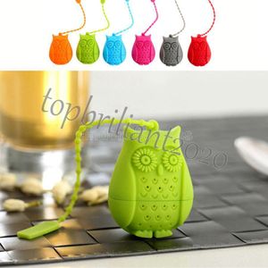 Silikon Eule Lose Teebeutel Halter Infuser Filter Perforiertes Sieb Teelöffel Filter Infuser Cartoon Lose Blatt Tee Maker