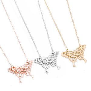 SMJEL Stainless Steel Butterfly Necklaces for Women Cute Animal Pendants Choker Girls Kids Fashion Jewelry Gift boucle d'oreille 1691 V2