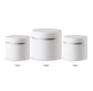 30 50g 100g Cream Jar Bottle Dubbelskikt Vit Plast Makeup Container PP Prov Cosmetics Box, Tom Mask Canister SN4317