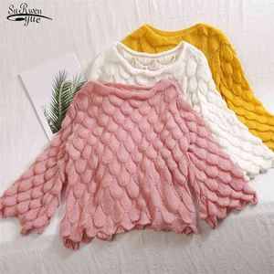 Случайные свитеры для женщин Осень Свободные вязаные свитер мода бабочка рукава джемпер SEOME MUJER 12269 210521