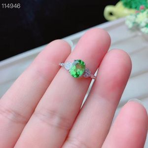 Anelli a grappolo Regalo Anello con vero peridoto naturale in argento sterling 925 Gioielleria raffinata e peridoto Moda donna