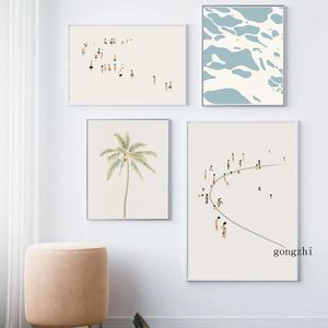 Wholesale seaside wall art resale online - Paintings Minimalist Abstract Swimming Pool Lines Poster Seaside Beach Canvas Painting And Prints Wall Art Pictures Living Room Home Decor