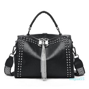 Cross Ciała Kobiety Torba Na Ramię PU Skórzane Torebki Kobiet Shopper Torebte Moda Casual Rhinestone Tassel Duża Pojemność Crossbody Torby