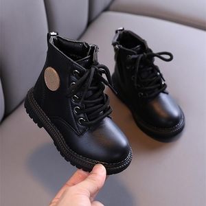 Kids Martin Boots Boys Shoes Autumn Winter Leather Children Fashion Toddler Girls Warm Snow 211229